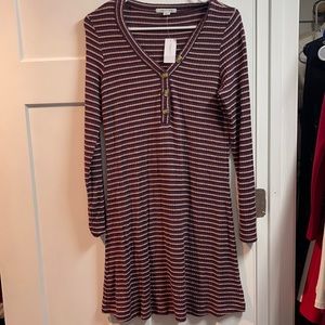 American Eagle Maroon Striped Dress